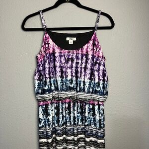 Cato Maxi Dress Small Boho Tie Dye Multicolor Sleeveless Festival Artsy Feminine